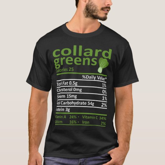 コラードグリーン栄養フード感謝服 Tシャツ (正面)
