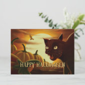 コラーブラックキャットハロウィーン招待状 招待状 (スタンド正面)