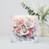 コラーライリーとバラで母の日を楽しむ シーズンカード (スタンド正面)