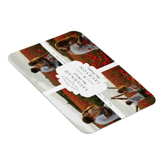 コラー結婚ジュ4カスタム写真ミニマリモダンスト マグネット (右側)