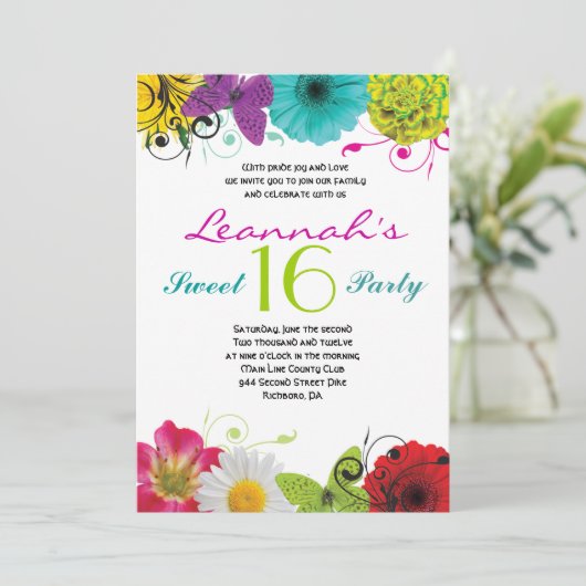 コラ熱狂するージスウィート16招待状 招待状 (スタンド正面)