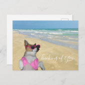 コリおもしろいギインビキニビーチ ポストカード (正面/裏面)