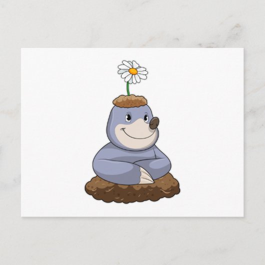 コリとダリアの花 ポストカード (正面)