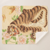 コリアストライプのンタイガーヴィンテージミンファ シェルパブランケット (正面(横))