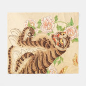 コリアストライプのンタイガーヴィンテージミンファ フリースブランケット (正面(横))