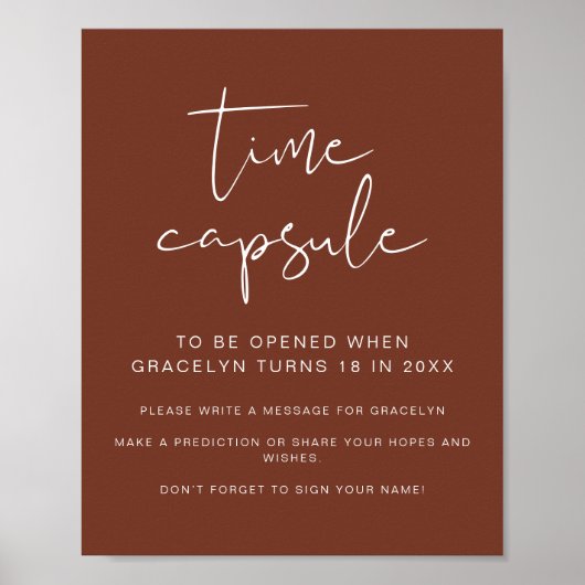 コリアンダーさび赤ちゃんシャワー時間カプセルサイン ポスター (正面)