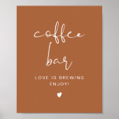 コリアンダーテラコッタボホコーヒーバーテーブルサイン ポスター (正面)