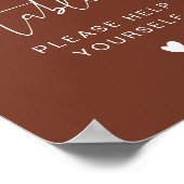 コリアンダーテラコッタボホー放牧テーブルサイン ポスター (角)