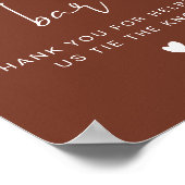 コリアンダーテラコッタボホ結婚のプレッツェルバー標識 ポスター (角)