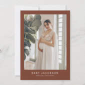 コリアンダーボホテラコッタと錆びた赤ちゃんシャワー 招待状 (裏面)