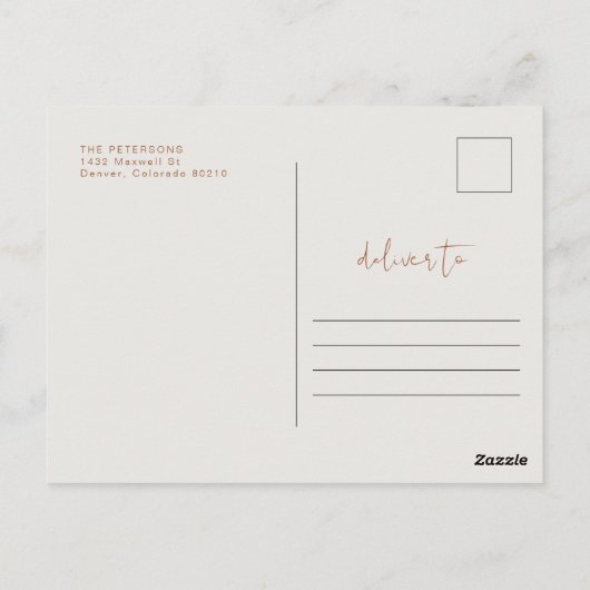 コリアンダーモダンボホテラコッタサンクスギビング ポストカード (裏面)