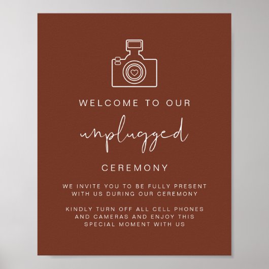 コリアンダー・ボヘミアン結婚のunplugged式のサイン ポスター (正面)