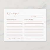 コリアンダー ボヘミア テラコッタ オレンジ色の焼き付け レシピ カード (正面)