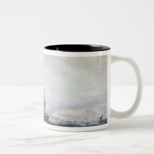 コリアーのブリッグが付いているスカボロの眺め、 ツートーンマグカップ
