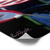 コリオールの美しい赤オレンジブルーグリーンボート ポスター (角)