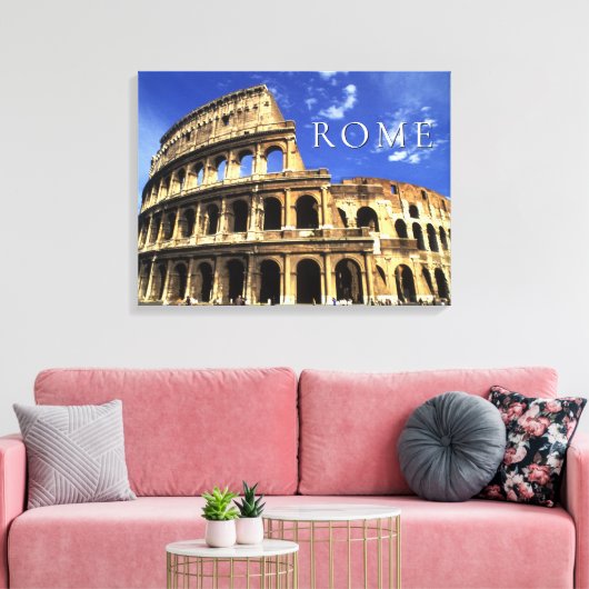 コリセウムの有名な遺跡 |イタリアのローマ キャンバスプリント (インサイチュ (リビング))