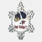 コリトリカラークリスマス スノーフレークピューターオーナメント (右)