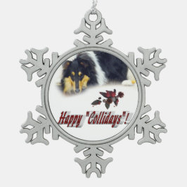 コリトリカラークリスマス スノーフレークピューターオーナメント