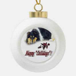 コリトリカラークリスマス セラミックボールオーナメント