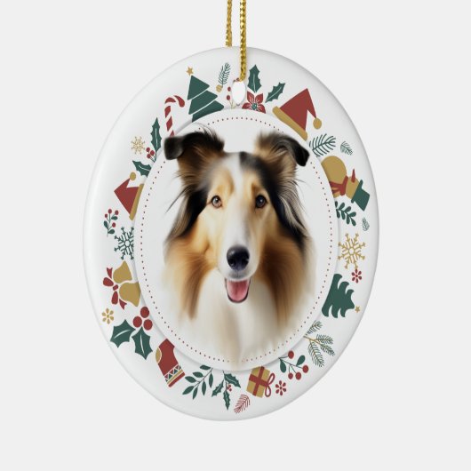 コリドッグクリスマスイメージリース セラミックオーナメント (右)