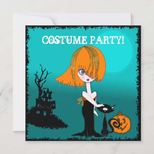 コリナハロウィーンコスチュームパーティの招待状 招待状 (正面)