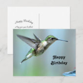 コリブリグリーン飛行写真野生生物誕生日 ポストカード (正面/裏面)