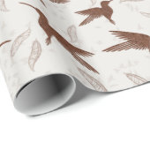 コリブリ鳥の黄金のシームレスなパターン ラッピングペーパー (ロールコーナー)