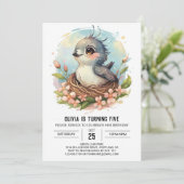 コリブリ 鳴き鳥 鳥の誕生日 招待状 (スタンド正面)