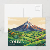 コリマ火山 メキシコ ポストカード (正面/裏面)