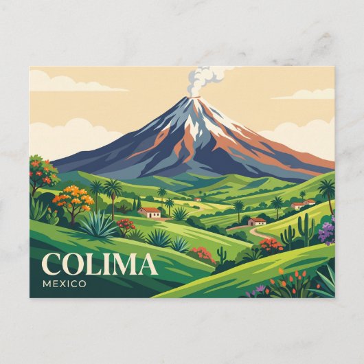 コリマ火山 メキシコ ポストカード (正面)