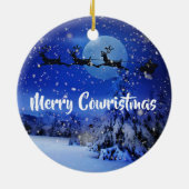 コリメリーストマスサンタカウホリデイ セラミックオーナメント (裏面)