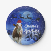 コリメリーストマスサンタカウホリデイ ペーパープレート (正面)