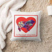 コリラフ犬赤いハートマザーズデイクッション クッション (ブランケット)