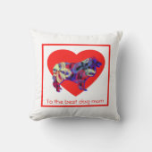 コリラフ犬赤いハートマザーズデイクッション クッション (正面)