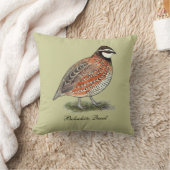 コリンウズラのオンドリ クッション (ブランケット)