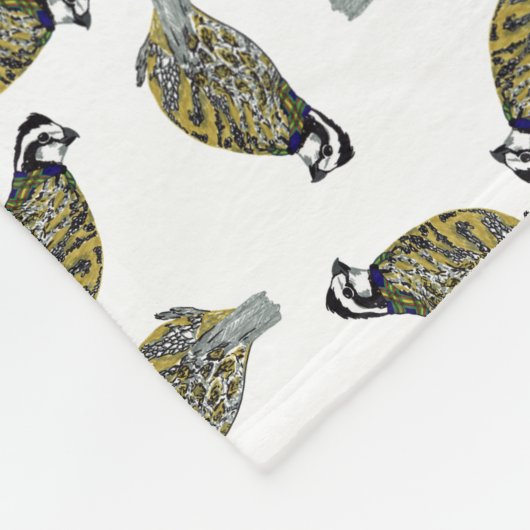 コリンウズラのトス毛布 フリースブランケット (角)