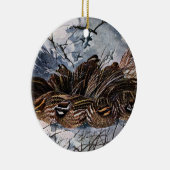 コリンウズラの一群 セラミックオーナメント (右)