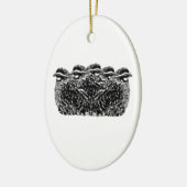 コリンウズラの一群 セラミックオーナメント (左)