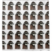 コリンウズラの頭部 シャワーカーテン (正面)