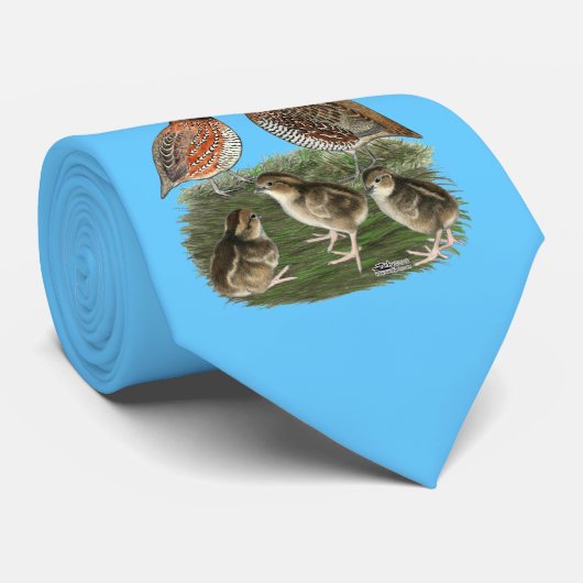 コリンウズラ家族 ネクタイ (ロール)