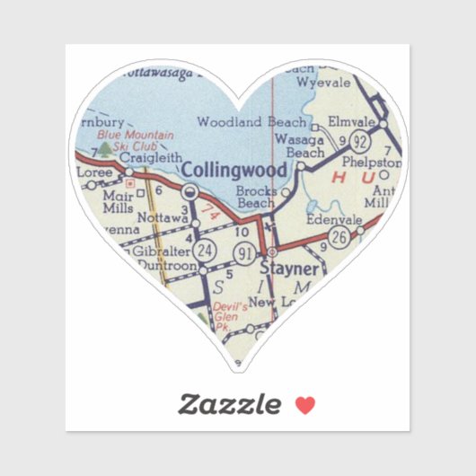 コリンウッドオンタリオヴィンテージマップ シール (シート)