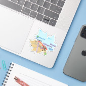 コリングウッドオンタリオの地図 シール (ノートパソコンとiPhone)