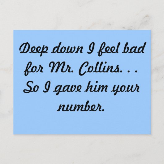 コリンズ氏のポストカード ポストカード (正面)