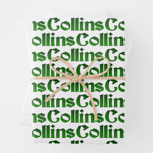 コリンズ氏一族の木の歴史の姓プラス ラッピングペーパーシート (インサイチュ)