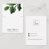 コリンダーハーブネックレスブレスレット表示カード 名刺 (正面/裏面)