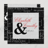 コリンチアン13白黒結婚式招待状 招待状 (正面/裏面)