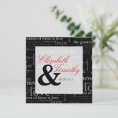 コリンチアン13白黒結婚式招待状 招待状 (スタンド正面)