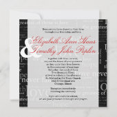 コリンチアン13白黒結婚式招待状 招待状 (裏面)