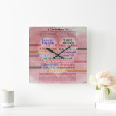 コリンチアン13 – 愛 スクエア壁時計 (ホーム)