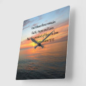 コリンチアン13:13サンライズ写真 スクエア壁時計 (傾斜)